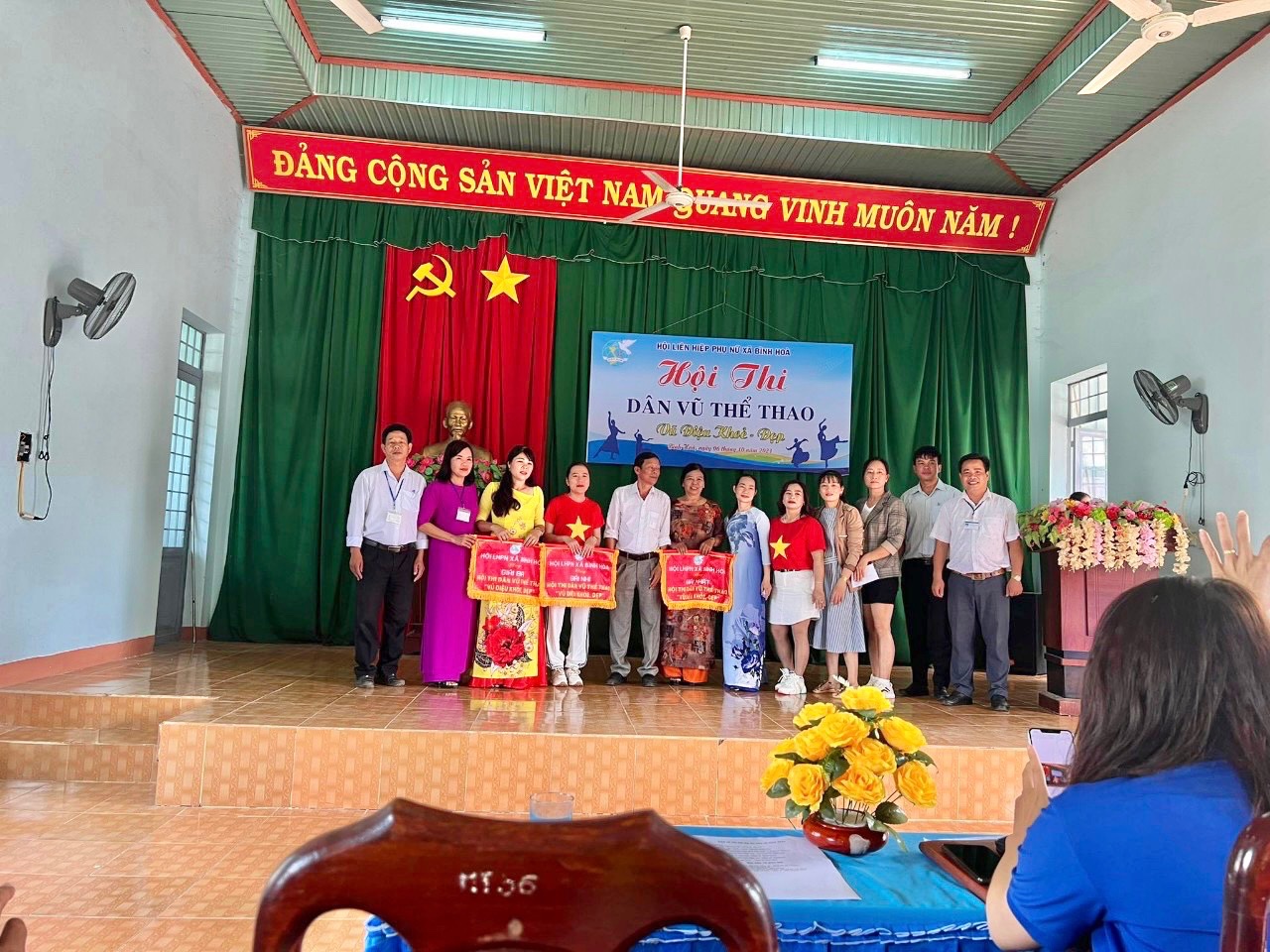Hội liên hiệp phụ nữ xã Bình Hòa tổ chức hội thi “Dân vũ thể thao” năm 2023