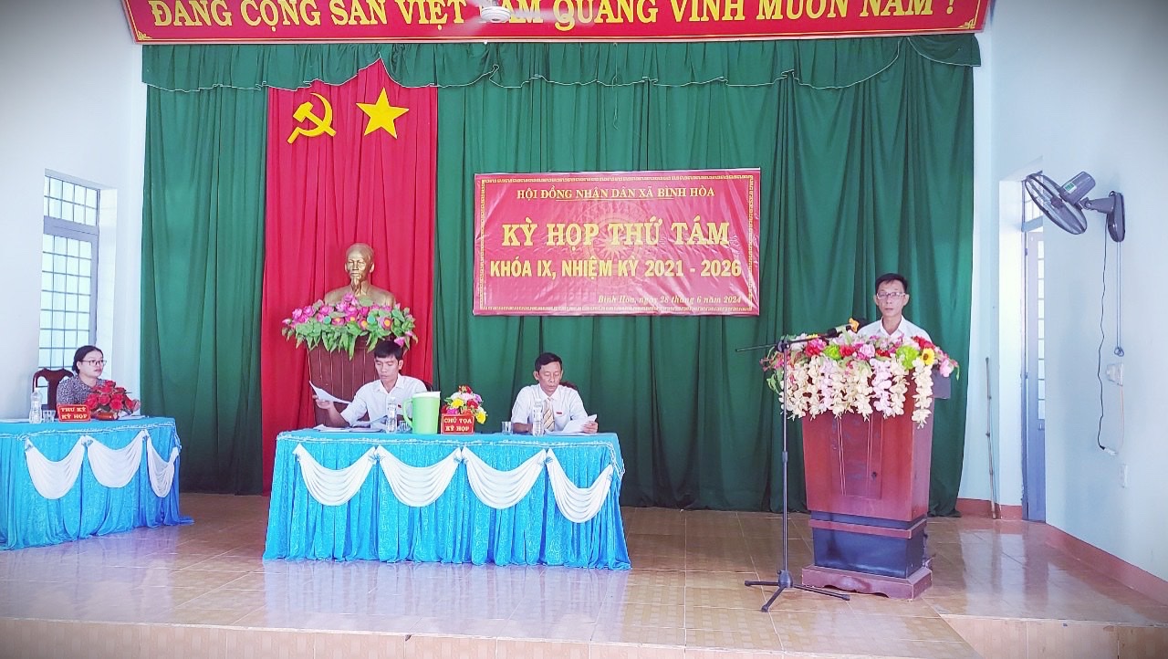 HỘI ĐỒNG NHÂN DÂN XÃ BÌNH HÒA TỔ CHỨC KỲ HỌP THỨ TÁM, KHÓA IX, NHIỆM KỲ 2021-2026